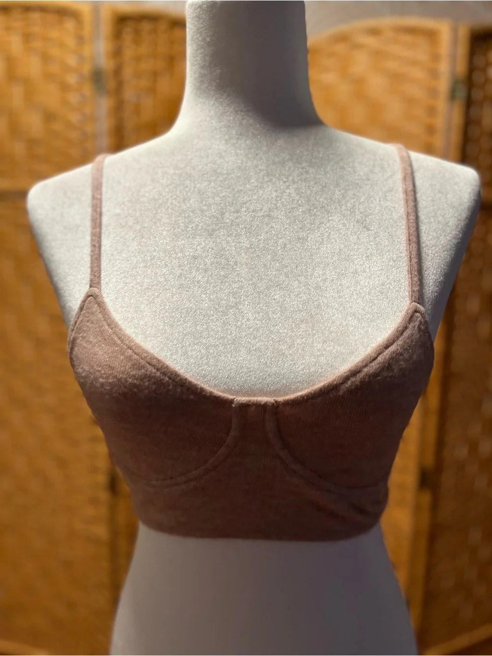 Zara Dusty Rose Knit Crop Cardigan & Bralette Set